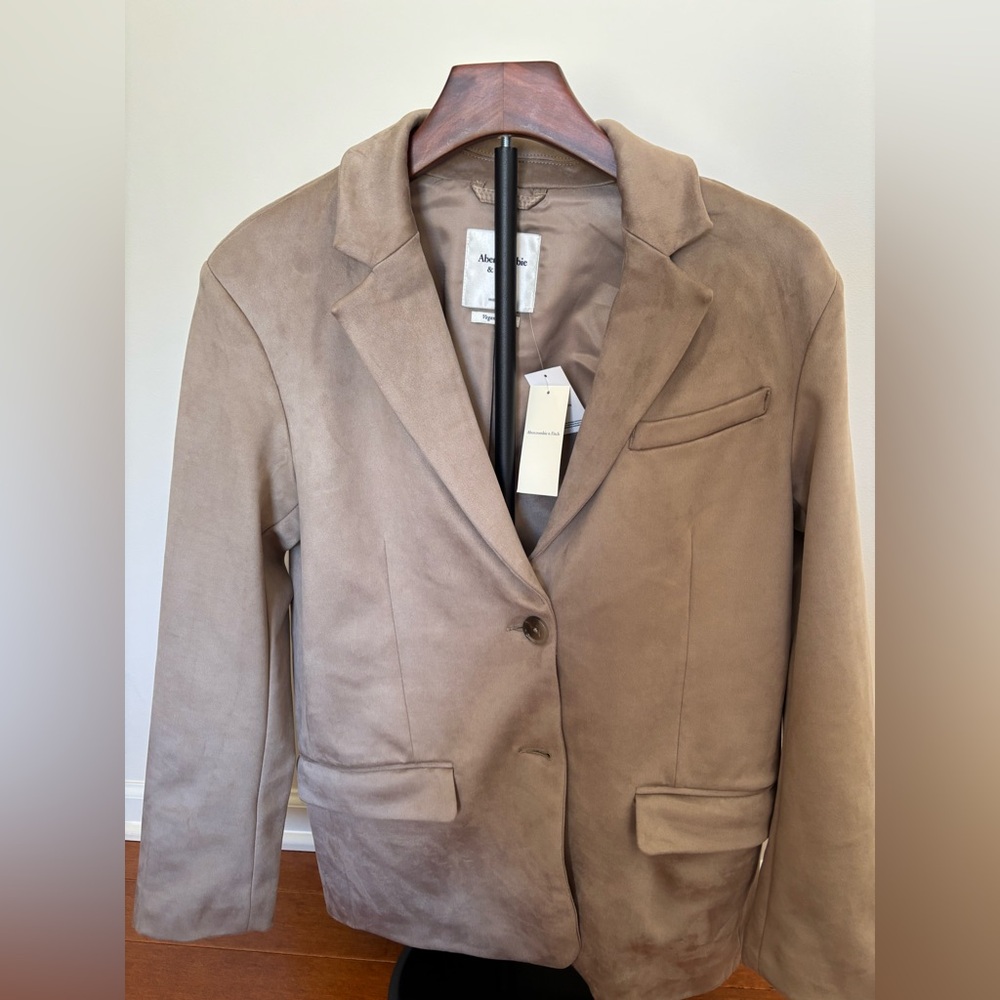 Abercrombie and Fitch Women Vegan Suede Taupe Jacket XS‎ NWT